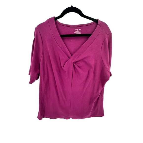 Lane Bryant Twist Front V-Neck Top Size 18/20 Casual Relaxed School Career - Picture 6 of 7